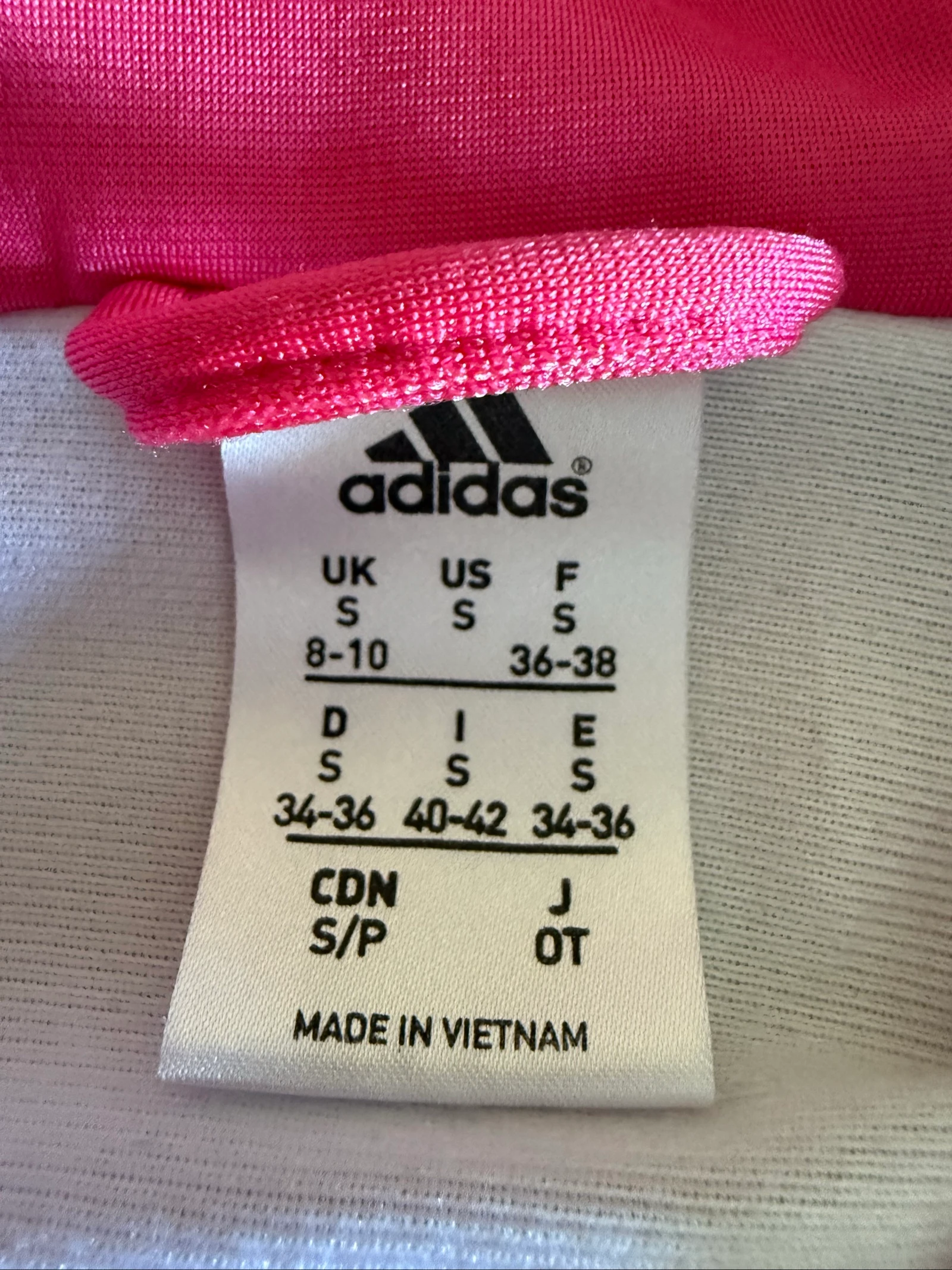 Veste Adidas femme S rosa preto branco com capuz zipeado esporte 14-16 anos – photo 8